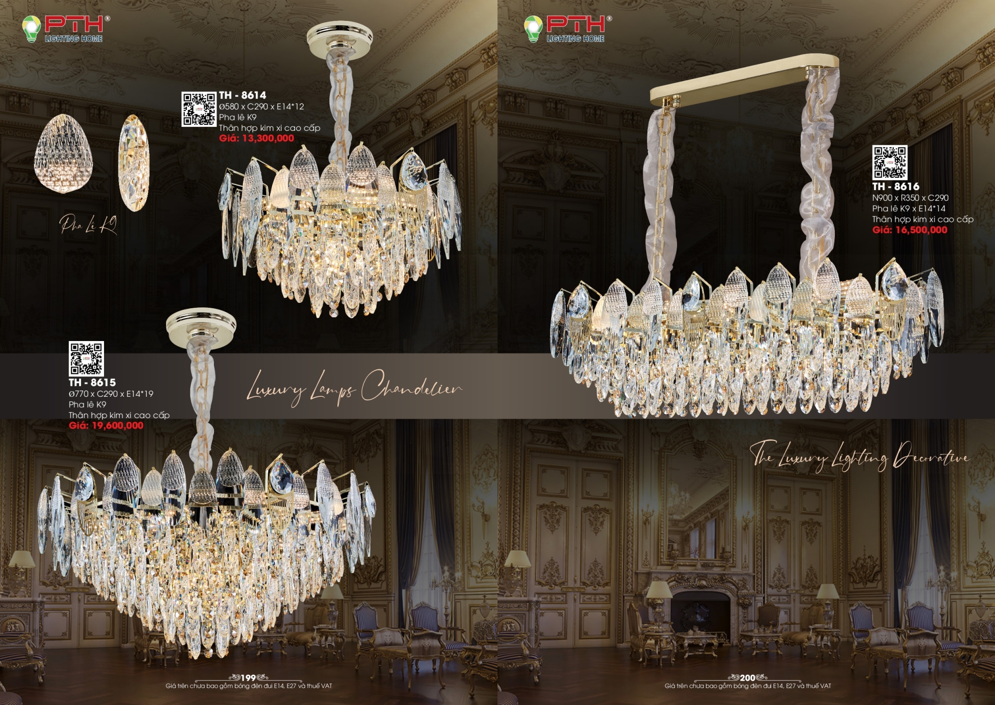 Bảng giá đèn trang trí PTH Lighting Home 2026